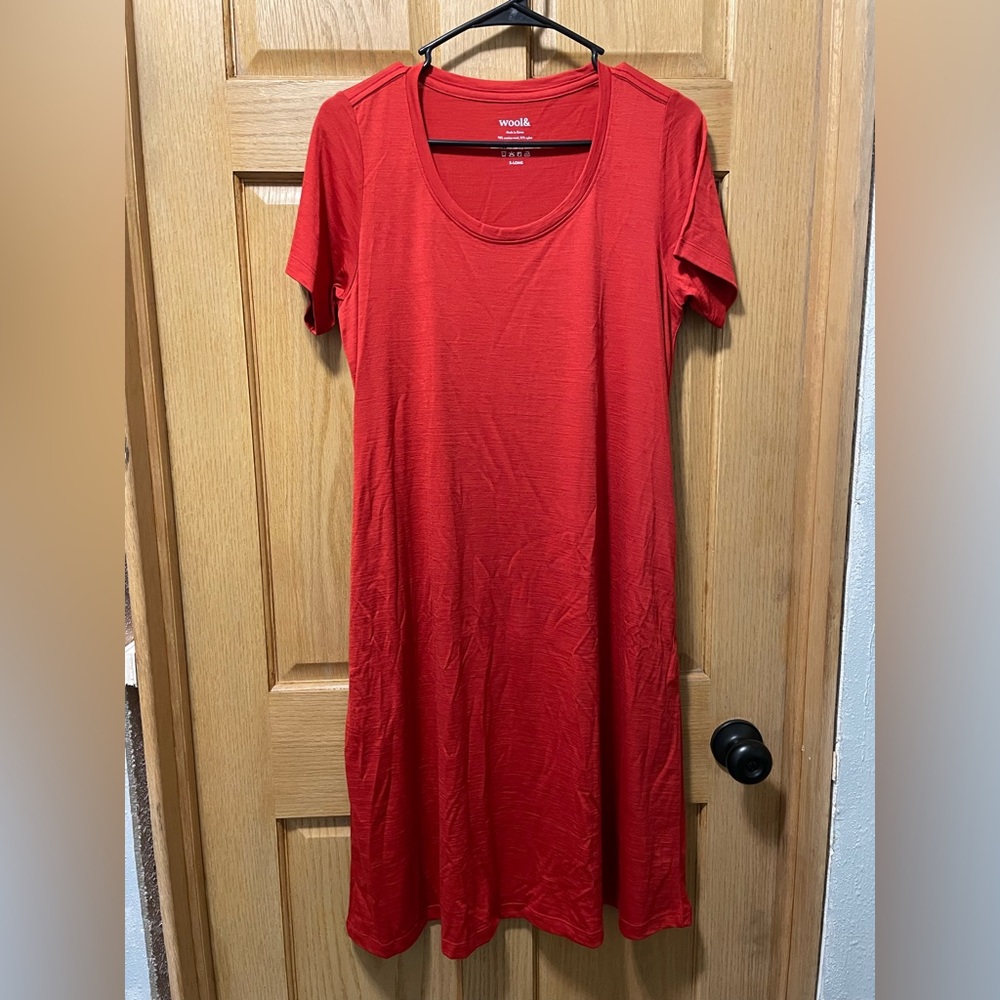 Wool& Red Short Sleeve Dress Brand New